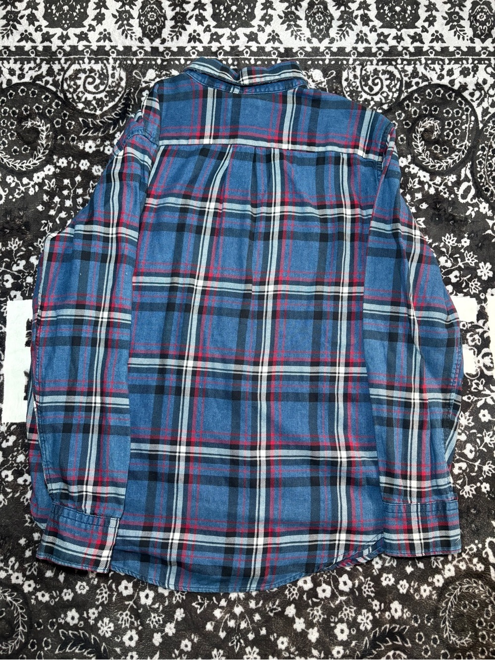 Levi’s Plaid Flannel Shirt Blue Red Boyfriend Fit Size S - Picture 2 of 3
